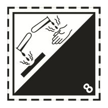 Gevaarsetiket klasse 8.0 250x250 mm zelfklevend vinyl