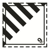 Gevaarsetiket klasse 9 250x250 mm zelfklevend vinyl op vel