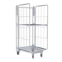 Nestbare Rolcontainer 1450 Metaal 3-zijdig met Plank