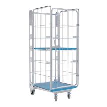 Nestbare Rolcontainer 1630 Kunststof 4-zijdig met Plank