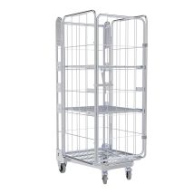 Nestbare Rolcontainer 1630 Metaal 4-zijdig met 2 Planken