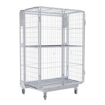 Nestbare Rolcontainer ADB 1600 800x1200 mm Metaal 5-zijdig met Plank 100x50 mm