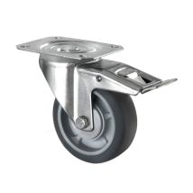 Zwenkwiel met Rem Ø100 mm PP/TPE Zwart 135 kg