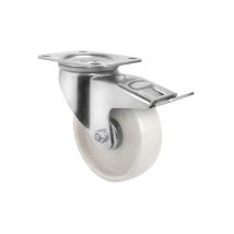 Zwenkwiel met Rem Ø108 mm PA/PA Wit 200 kg 