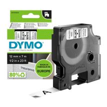 Dymo D1 Etiketteertape 12 mm x 7 m Zwart op Wit S0720530 / 45013