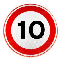 Verkeersbord RVV A01-10 Max 10 km/u Ø60 cm