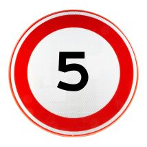 Verkeersbord RVV A01-5 Max 5 km/u Ø60 cm