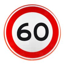 Verkeersbord RVV A01-60 Max 60 km/u Ø80 cm