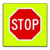 Verkeersbord RVV B07-F Stop bord met Groen Kader 100x100 cm