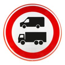 Verkeersbord RVV C07b Gesloten voor Vrachtwagens en Bussen Ø 80 cm