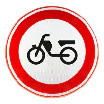 Verkeersbord RVV C13 Gesloten voor bromfietsen , snorfietsen, scooters, etc Ø 80 cm