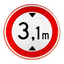 Verkeersbord RVV C19 Gesloten voor voertuigen hoger dan X Ø 80 cm