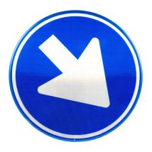 Verkeersbord RVV D02-RO Pijl rechts passeren Ø 60 cm