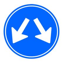 Verkeersbord RVV D03 Links of rechts passeren Ø 60 cm