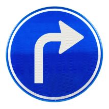Verkeersbord RVV D05-R Verplicht rechtsaf slaan Ø 80 cm