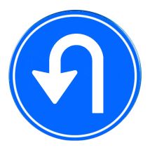 Verkeersbord RVV D08 Verplicht om te draaien Ø 80 cm