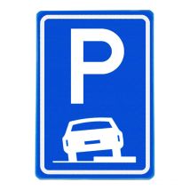 Verkeersbord RVV E08-1 Parkeerplaats gedeeltelijk parkeren op trottoir 60 x 40 cm