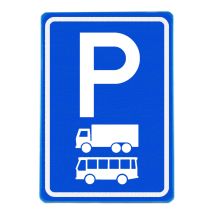 Verkeersbord RVV E08-2 Parkeerplaats bussen en vrachtwagens 60 x 40 cm