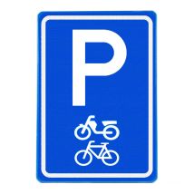 Verkeersbord RVV E08-8 Parkeerplaats bromfietsen en fietsen 60 x 40 cm