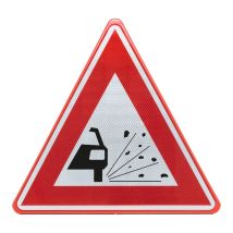 Verkeersbord RVV J25 Warschuwing voor losliggende stenen 90 cm
