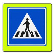 Verkeersbord RVV L02-F Zebrapad met fluoriserend kader 100 x 100 cm