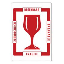 Breekbaar etiket op rol 1000 etiket