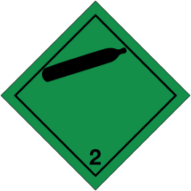 Gevaarsetiket klasse 2.2 250 x 250 mm zelfklevend vinyl op vel