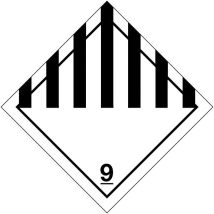 Gevaarsetiket klasse 9.0 100 x 100 mm zelfklevend PE op rol - 1000 stuks