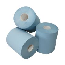 Poetspapier op rol 1-laags midi blauw recycled