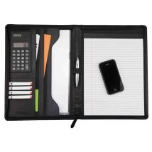 Schrijfmap Monolith A4 Formaat Kunstleder met Ritssluiting Zwart 