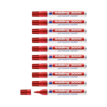 Permanente Marker Edding 3000 Rood Navulbaar - 10 stuks 2