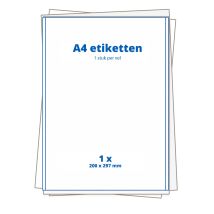 A4 etiket Wit 1 per vel 200×297 mm - 100 vellen