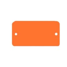 PVC label oranje 120x65 mm afgerond - 2 bevestigingsgaten Ø 5 mm