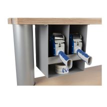 Dubbele tapedispenser houder met opbergvak voor Werktafel 2 x 120 mm