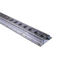 Vloerrail staal met rond gat 25 mm. lengte 3M [3010]