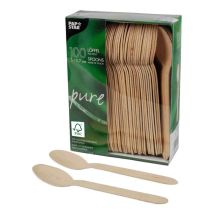 Houten Wegwerp Lepels Papstar Bruin - 100 stuks 1