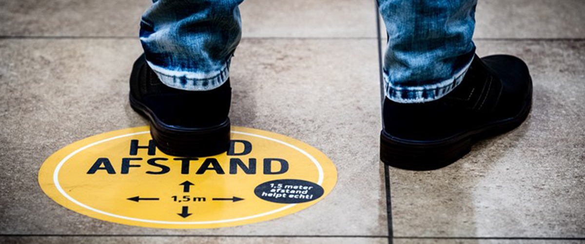 Vloertape en vloerstickers voor social distancing